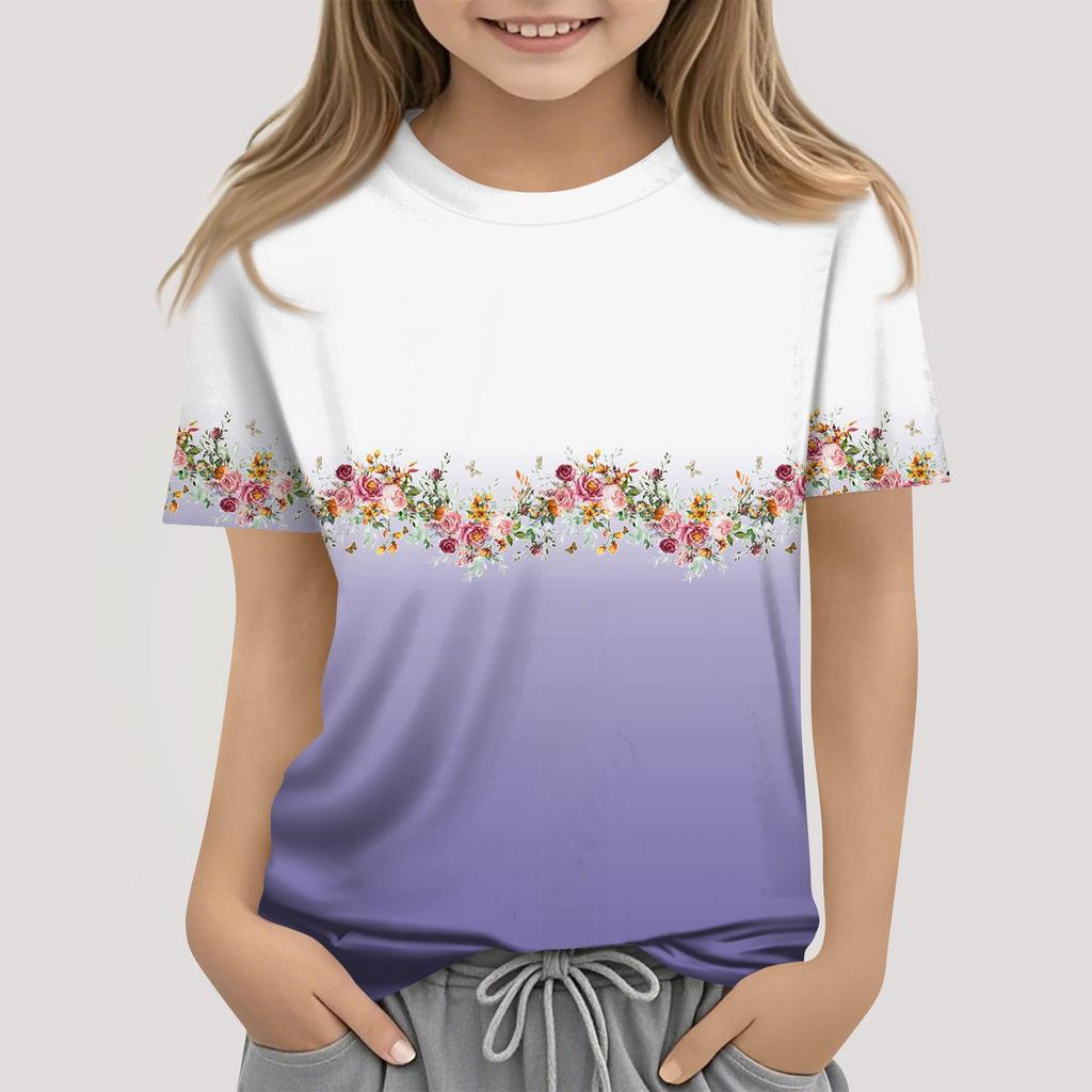 Dívčí chlapecká trička pro batolata Dětské top chlapecké a dívčí tričko s krátkým rukávem