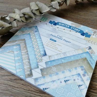 24 Sheets Winter Story Patterned Paper Scrapbooking Paper Pack Handmade Craft Paper Craft Background Pad Single-side Printed