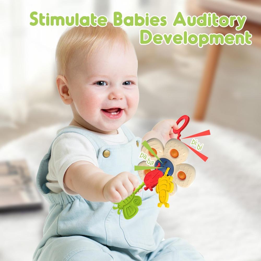 Early Education Newborn Chew Toys Soft Silicone Baby Travel Toys Baby Sensory Toys  For1-2 Year Old