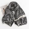 New Versatile Imitation Cashmere Scarf Herringbone Pattern Monochrome Simple Casual Tassel Warm Women's Shawl