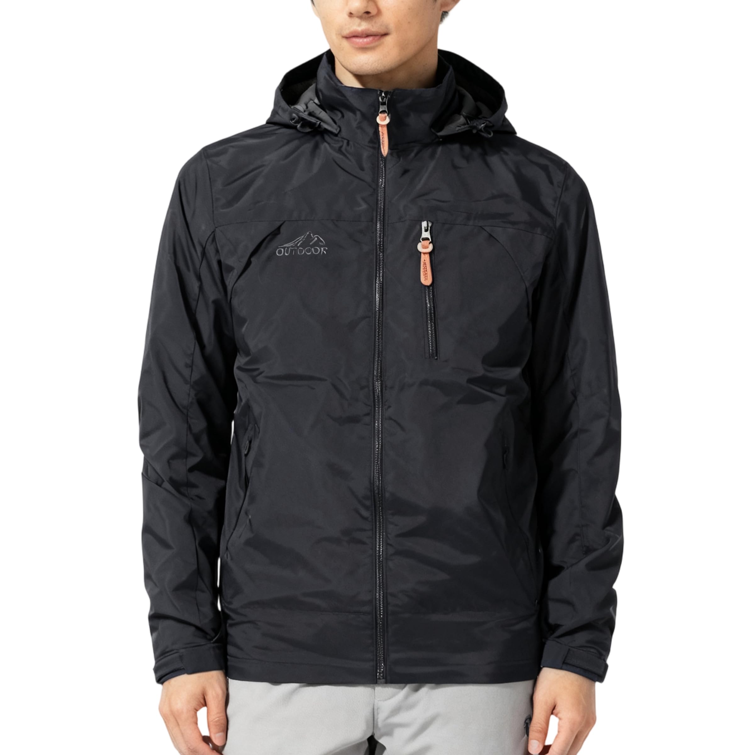[Kayiyasu] Coupe-vent Homme, Vêtements Printemps, Parka Montagne, Respirant, Imperméable, Déperlant, Grandes Tailles, Léger, Veste Fine, Coupe-vent black