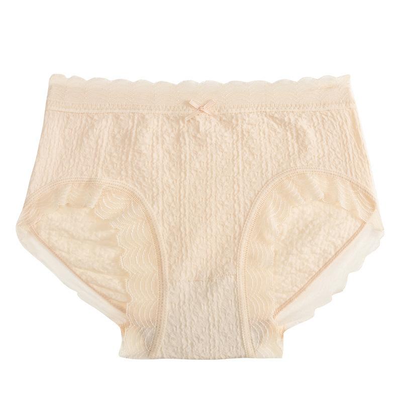 Ladies Spring and Autumn Fashion New Lace Cotton Crotch Breathable Waist Triangle Briefs