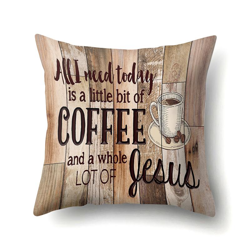 Polyester Pillowcase, Automotive Retro Wood Grain Printing Pillowcase, Waist Cushion Cover, English Cushion, Bedside Cushion Cover