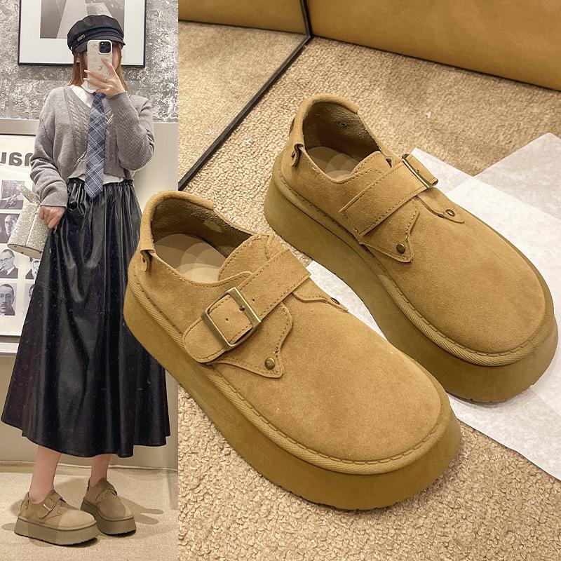 Retro soft-faced soft-soled single shoes 2025 autumn shoes fashionable versatile flat-soled women's shoes one-pedal Doudou shoes 9001