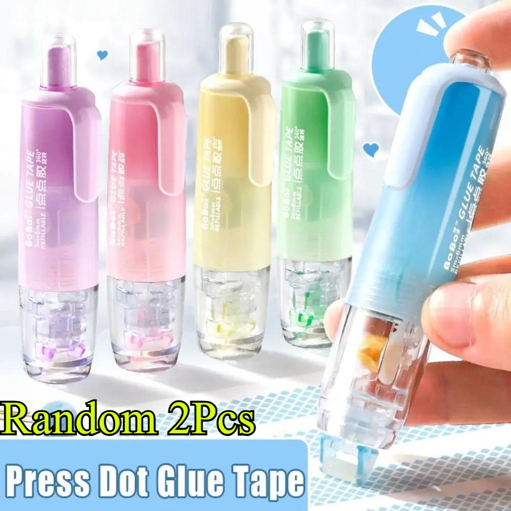 

2Pcs Dot Glue With Push-Button Core, Double-Sided Adhesive Tape Set, For DIY Scrapbooking Collage Photo Album, School Stationery
