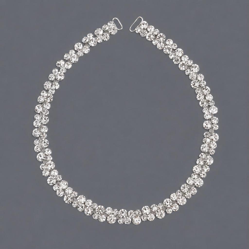 Elegant Silver Rhinestone Wedding Belt – Versatile High-End Dress Accessory for Fashion Shows and Performances