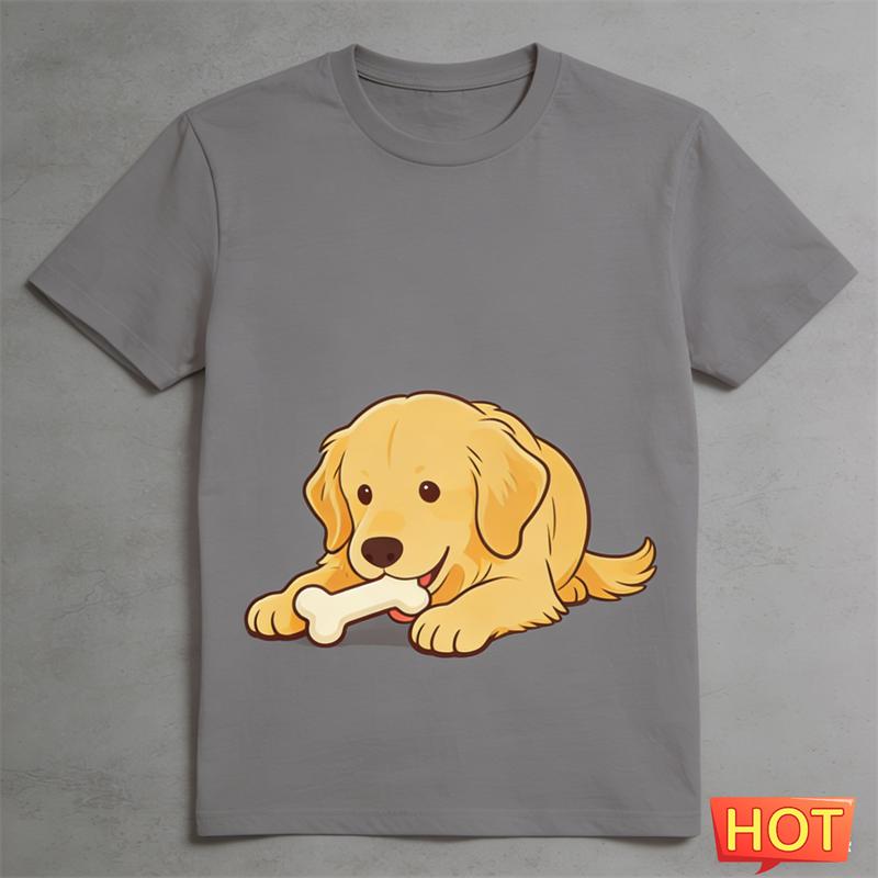 Summer Funny Cute Golden Retriever Graphic T Shirts Trendy Dog T-shirts Casual