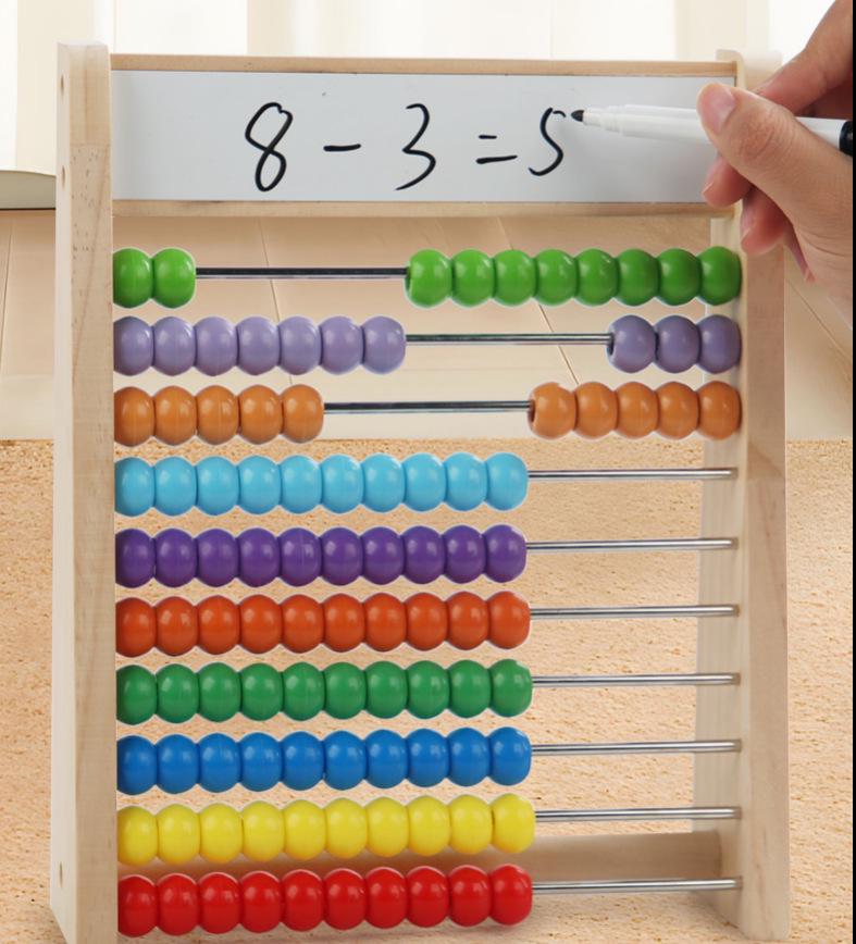 Wooden Abacus for Kids: Arithmetic Teaching Aid for Kindergarten and Primary Students