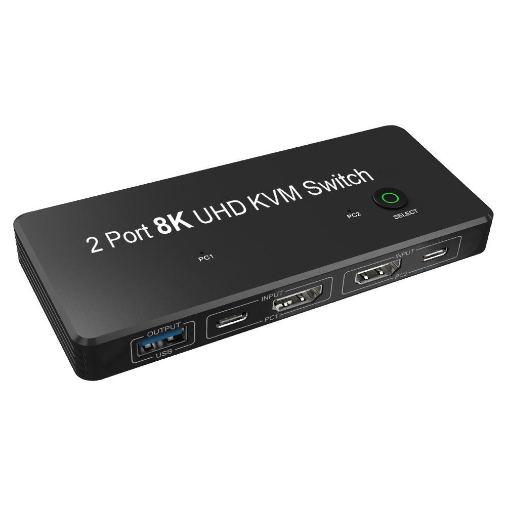 8K/60Hz HDMI KVM-Switch mit USB-Sharing für Maus, Tastatur und Drucker