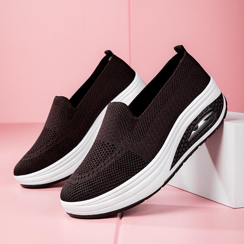Fashion Women's Shoes Casual Sneaker Mesh Breathable Casual Light Travel Shoes Summer Thick Soles Swing Fashion Fly Woven Mother Shoes