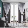 Verdunklungsvorhänge für Wohnzimmer, Stern-Hohl-Dekoration, Fenster-Blindstoff, Tüll, doppelschichtig, Schlafzimmer-Vorhang für Heimdekoration