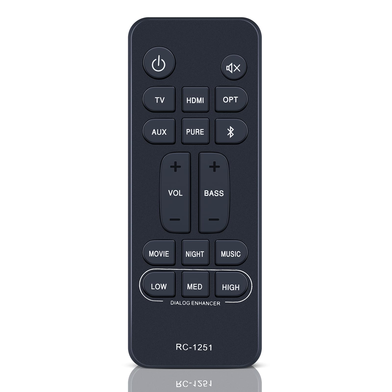 

Soundbar Remote Control RC-1251 for Denon Soundbars DHT-S217K, DHT-S218K, and DHT-C210K