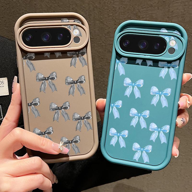 Miękkie silikonowe etui ze wzorem kokardki dla Google Pixel 9 Pro XL 8A 8 7 Pro Ochrona obiektywu Odporne na wstrząsy TPU Matowe etui na telefon