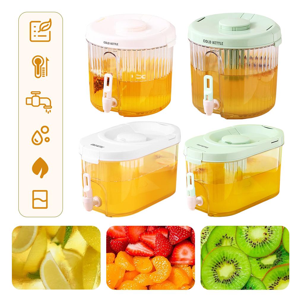 4L Leakproof Beverage Dispenser with Spigot & Lid Cool Water Bucket Clear Outdoor Water Bucket for Iced Tea Lemonade Juice Milk