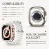 Bling Glass+Cover Case Diamond PC Bumper+Screen Protector For Apple Watch 45mm 44mm 40 41mm Iwatch Series 10 46mm 42mm 9 8 7 5 6