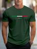 Men's summer 100 cotton fashionable casual loose plus size ITALIA pattern printed sports round neck short sleeved T-shirt top