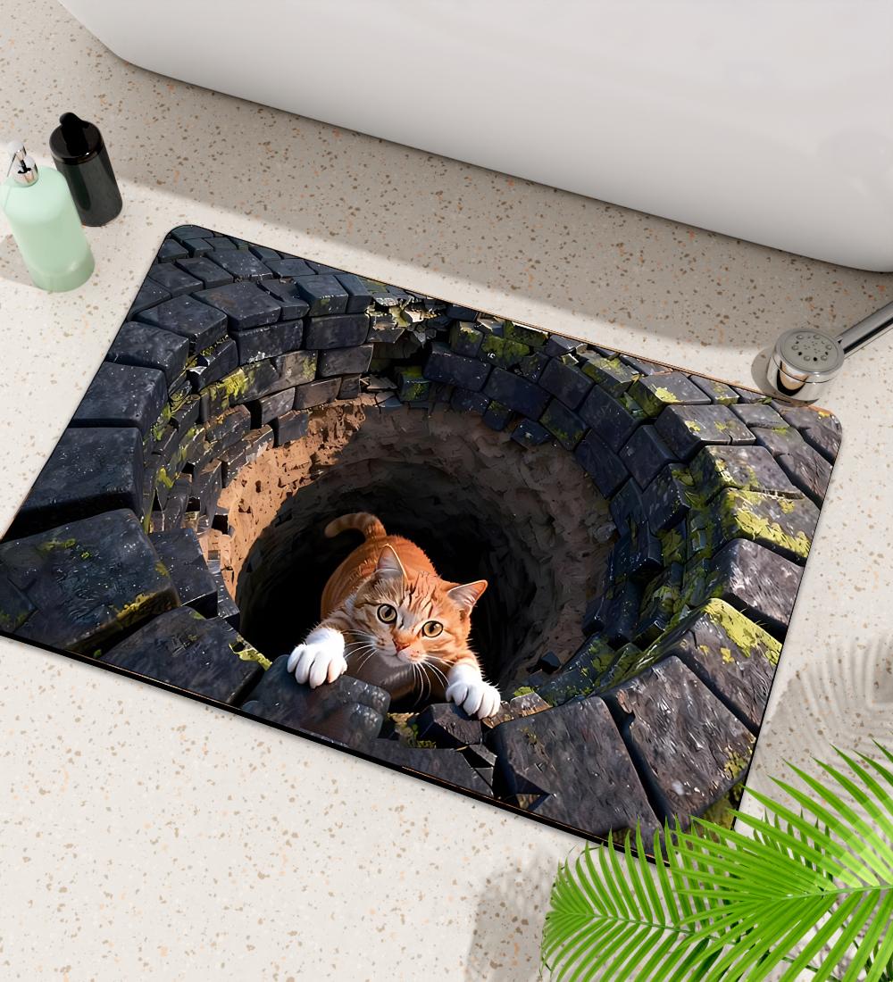 3D Optische Illusie Mat Diatomeeënaarde Mat Vloermat Douchemat Decoratie Huis Badkamer Vloermat 400MMx600MM