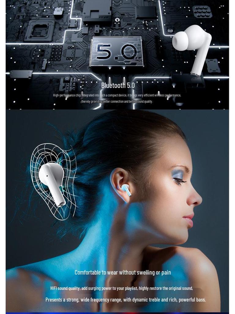 New Cross A8 True Wireless Bluetooth Earbuds - Half-in-Ear Mini Game Sports