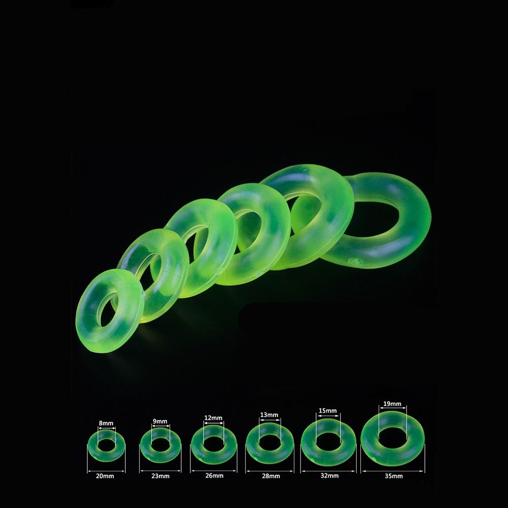 5pcs Fishing Rod Clip Luminous Silicone Rod Stopper O-ring Fishing Accessories