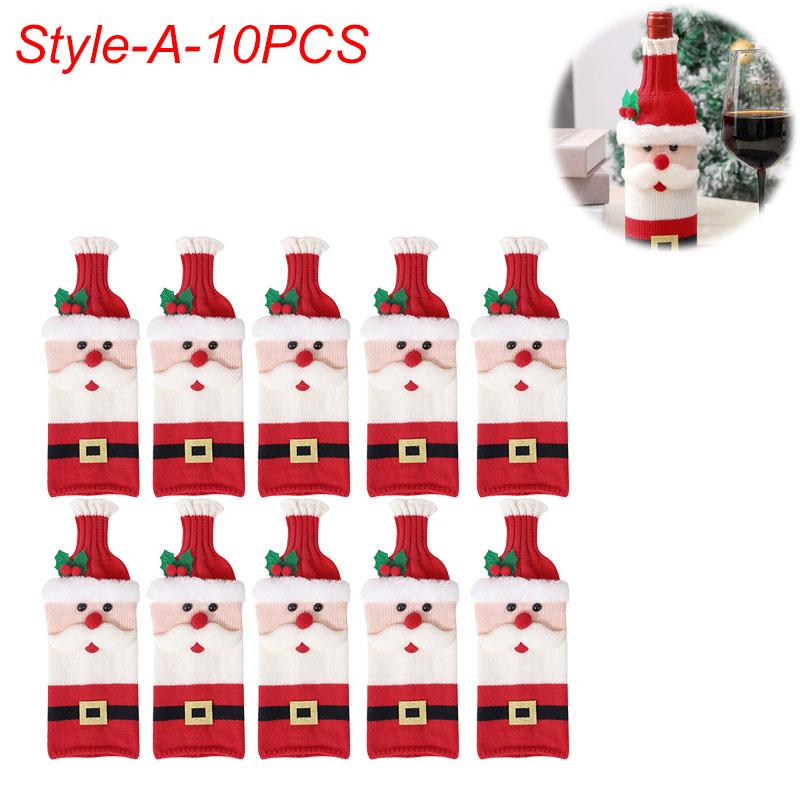 Vánoční sada obalů na láhve Santa Sněhulák Tkané sáčky na láhve na vánoční večírek Dekorace jídelního stolu Novoroční dárky