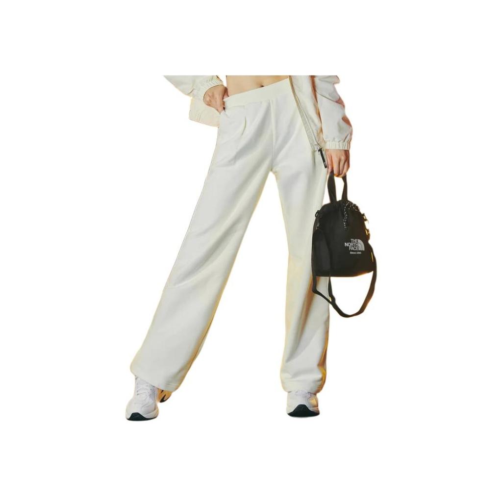 The North Face Solid Color Letter Print Loose Straight Casual Pants Unisex bottoms Cream NP6KP52L
