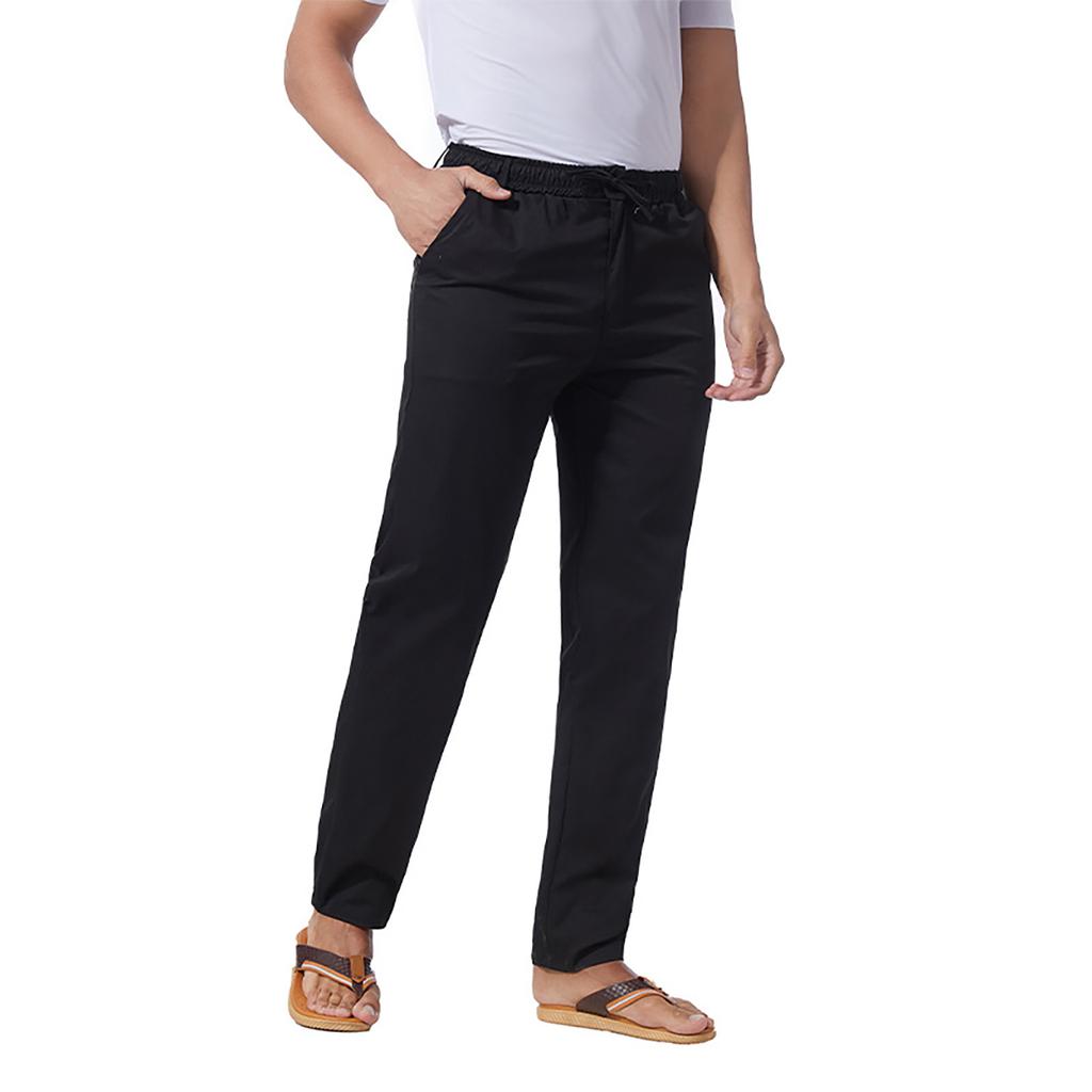 Herren-Overalls, Kordelzug, Freizeithose, Wanderhose, Baumwoll-Twill, gerade Passform, moderne Stretch-Kordelzug-Hose