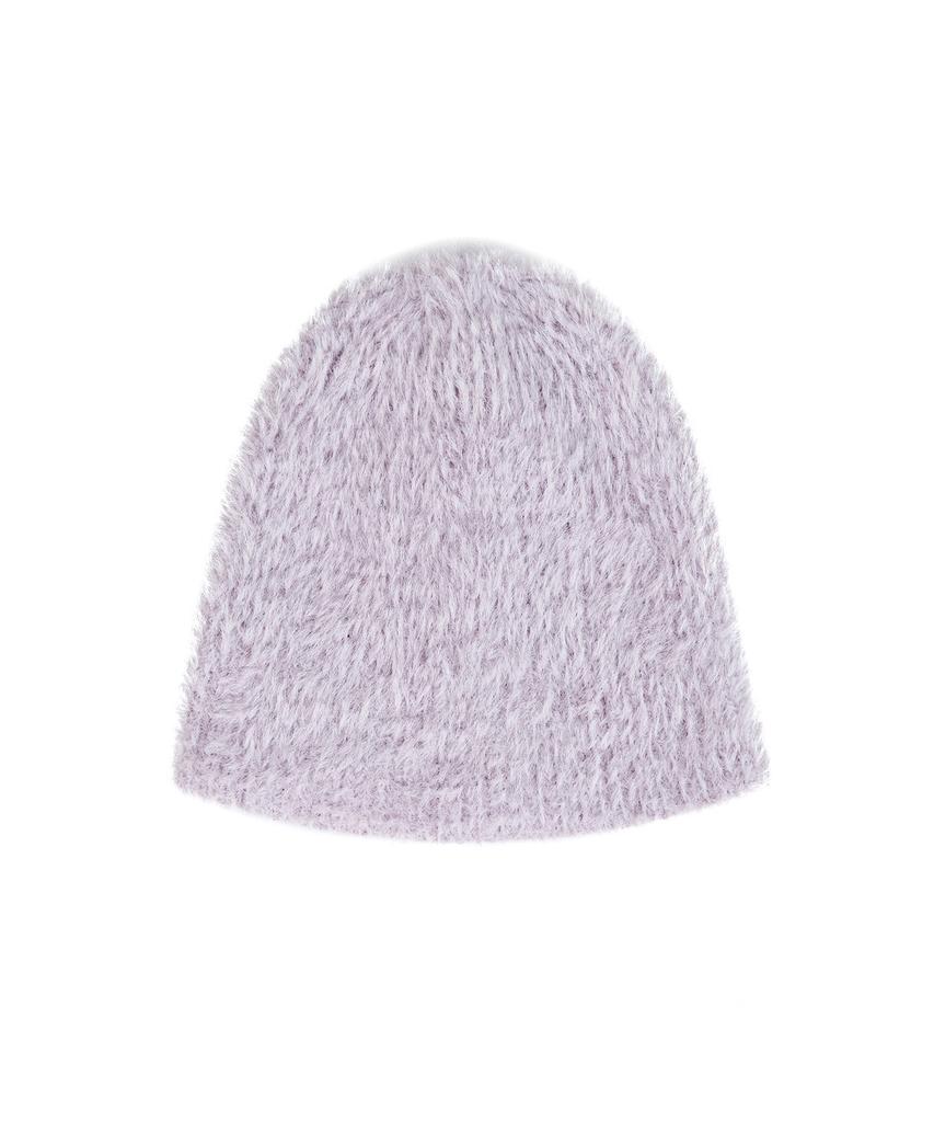 Bajal Va Brooch Soft Angora Beanie Purple