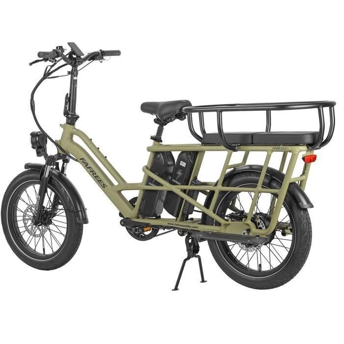 Fafrees FF20 CUV - Vélo cargo électrique - 250 W - 48 V - 24 Ah - Vitesse maximale 25 km/h - Vert - Avec cadre arrière
