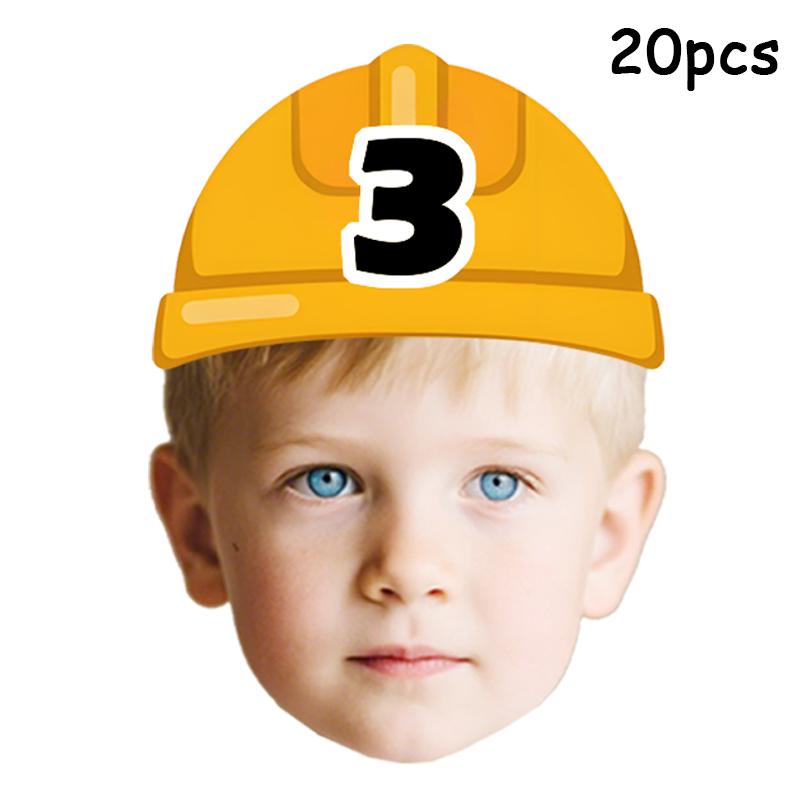 

20pcs Yellow Hat With Face Personalized Paper Sticker Customized Birthday Sticker Custom Age Kids Birth Stickers Party Supply 20pcs