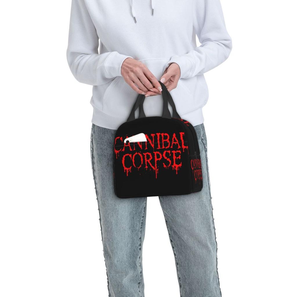Cannibal Corpse Death Metal Band Insulated Lunch Bag for Women Kids Leakproof Food Boxes Thermal Lunch Box Tote