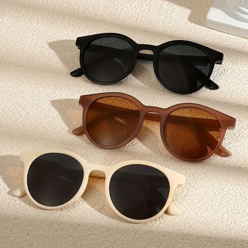 3pcs Unisex Retro Round Fashion Glasses Lightweight Vintage Style for Daily Commute Street Style Fashion