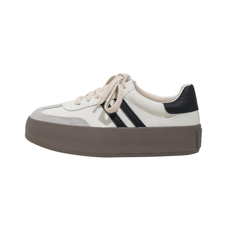 Casual retro thick sole heightening casual board shoes little white shoes women's leather classic versatile women