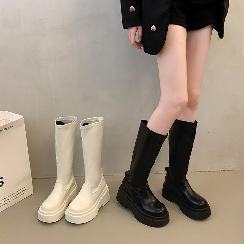 Aber kniehohe Ritterstiefel Damen Herbst neue Plateau-Stiefel Spice Girl Temperament Modestiefel