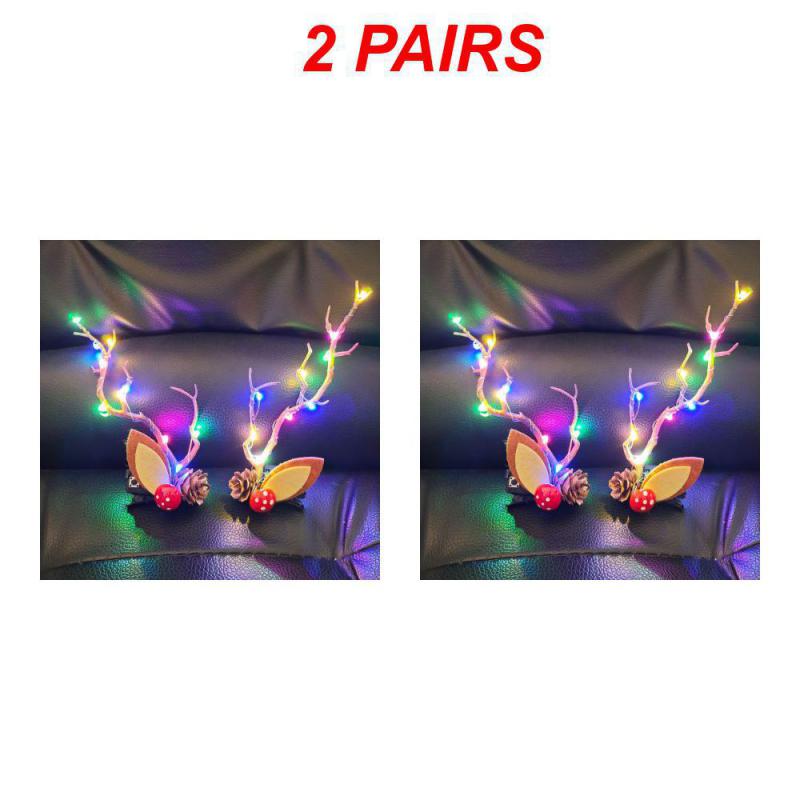 4-1 STÜCKE Bunte Licht Geweih Haarspange Mode Ohren Weihnachten Halloween Haarspange Accessoires Geweih Stirnband Neue Kopfbedeckung