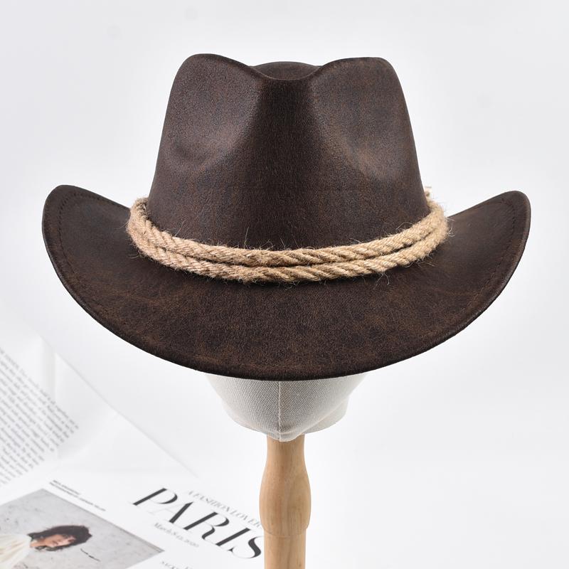 

New Vintage Roll Brim Western Cowboy Hats Outdoor Travel Gentleman Cowgirl Jazz Hat Holidays Party Cosplay Hat One Size