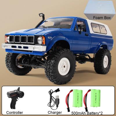 WPL C24 1/16 4WD RC Car 2.4G Full Proportional LED Lights Off-Road Pickup Truck RTR Electric RC Toy Gift for Boys Kids Adults