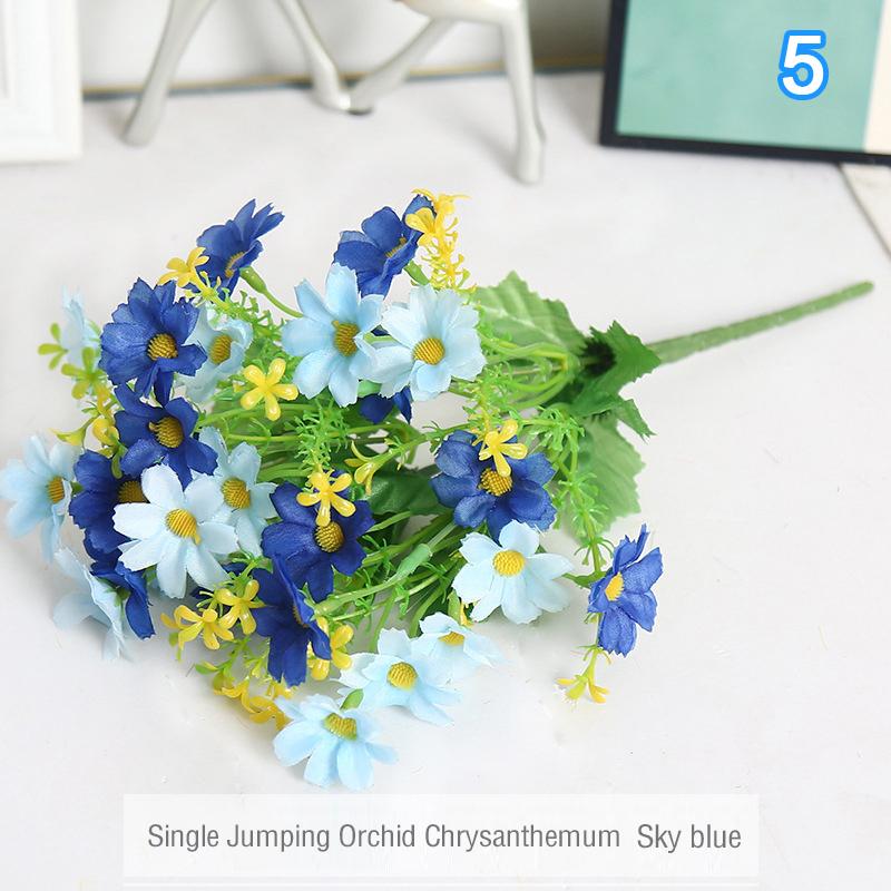 1 kytice 28 hlav umělých květin falešné hedvábné orchideje chryzantémy svatební kytice domácí zahradní párty dekorace