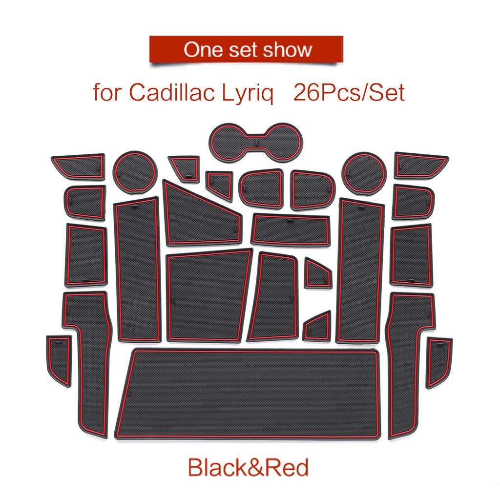 Rutschfeste Tor-Schlitzmatte für Cadillac Lyriq Türrillen-Pad Becherhalter Innenraumzubehör 26 Stück/Set