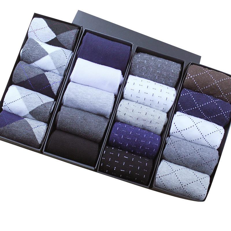 Men's Patterned Colorful Cotton Business Socks Compression Socks Sokken Heren Fashion Chaussettes Dress Bamboo Socks