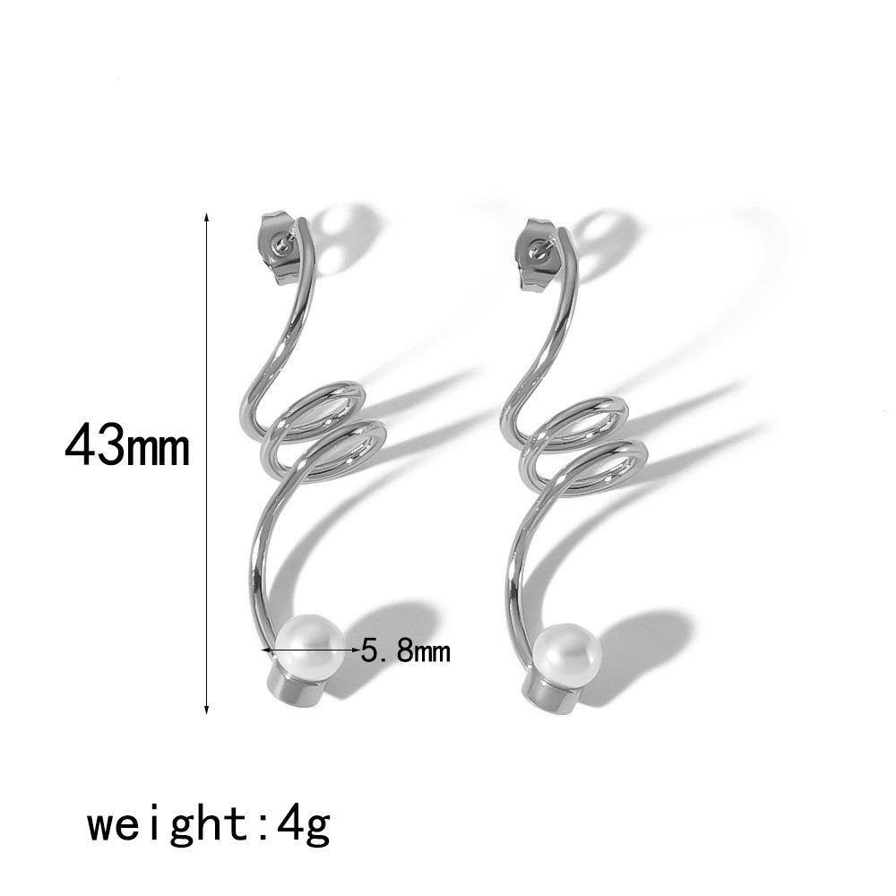 

Серьги INS с нерегулярным спиральным жемчугом, позолоченные из нержавеющей стали 18 карат, геометрические пряжки для ушей, премиум-класса для женщин