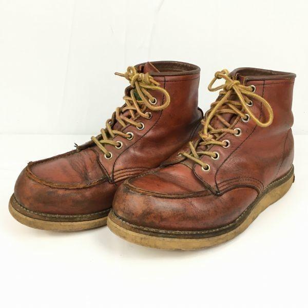 90er Halbkreis Hundemarke Vintage RED WING Arbeitsschuhe Größe 6.5F 24.5 Braun(GEBRAUCHT)