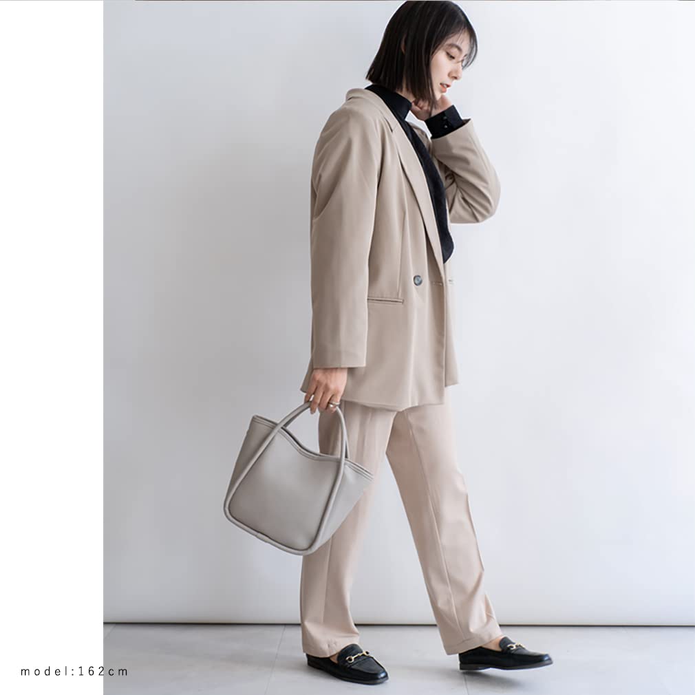 VITAFELICE Piping 2-Way Mini Tote Bag for Women, inb-10044p (Light Gray)