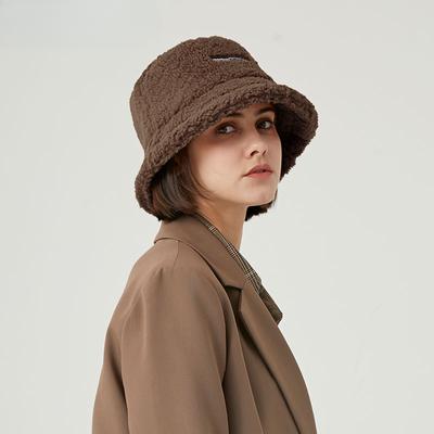 Bob femme automne et hiver chapeau imitation sherpa version coréenne polyvalent ins style japonais chaud velours Teddy chapeau cloche