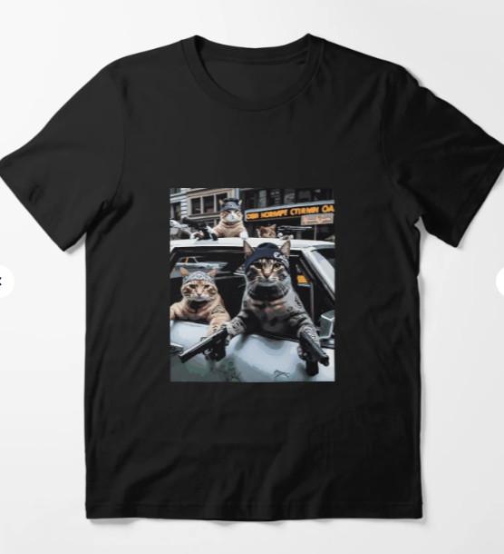 Funny Cat Gang, Funny Cat Meme Essential T-Shirt XXXXL