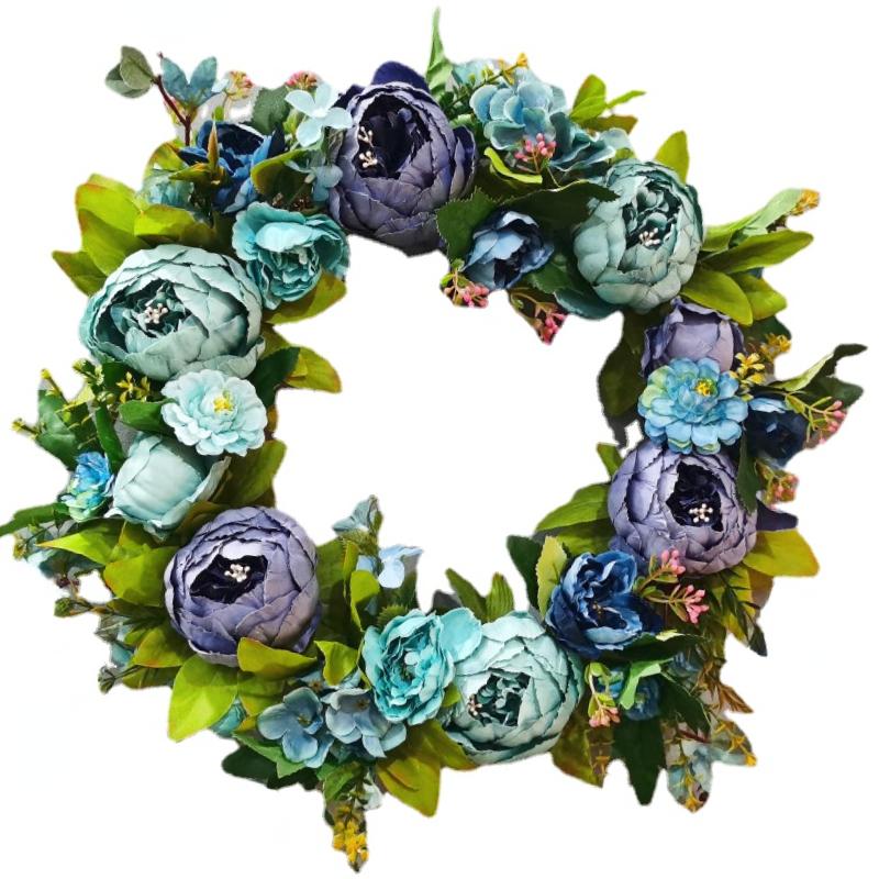 Artificial Peony Wreath Garland Rattan Home Decor Wedding Wreath Flower Home Door Decoration Wedding Centerpieces for Tables