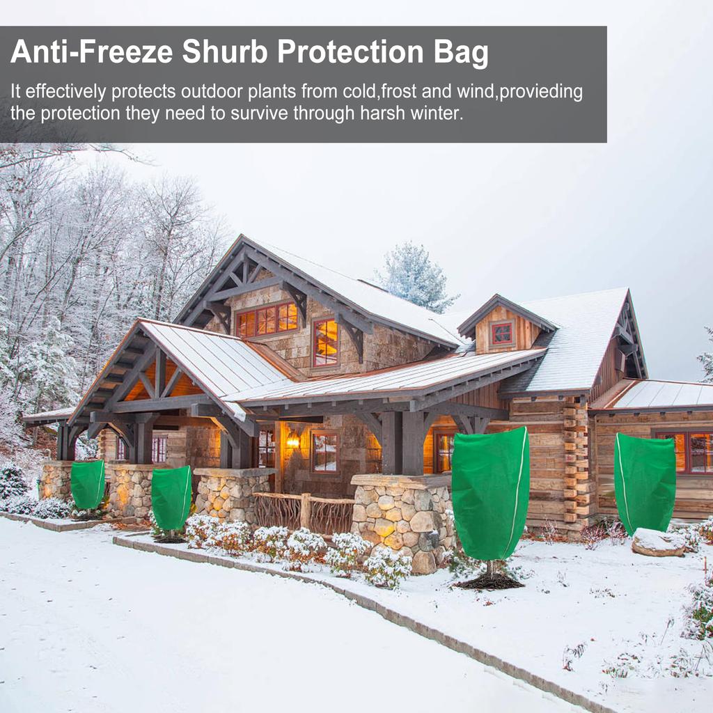 80 X 100cm Plant Frost Protection Cover Nonwoven Outdoor Windproof Warm Winter Freeze Guard for Greenhouse/Garden