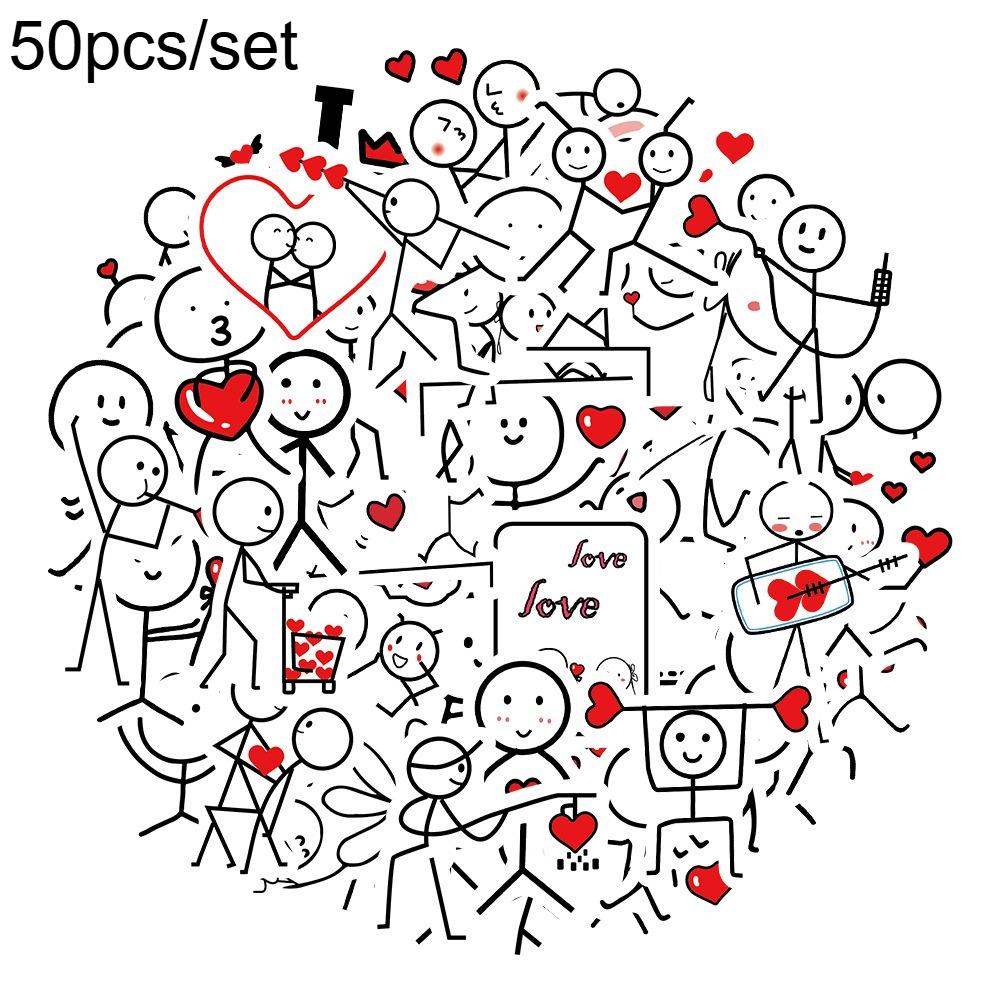 

50pcs Cute Love & Friendship Sticker Pack - Single-Use dhesive Heart,Couple & I Love You Decals dults - DIY Crafts, Scrapbooking