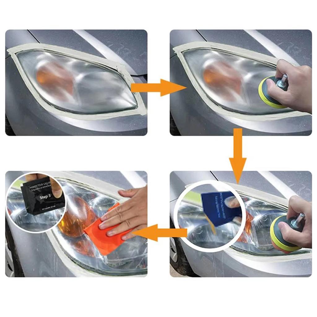 Car Headlight Restoration Kit - Scratch Repair Polishing Paste with Drill Adaptor