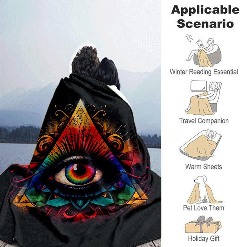 1pc Eye Printing Lightweight Flannel Blanket, Comfortable and Warm Blanket, for Camping Sofa Bed and Couch Office, Suitable for Gift Blankets