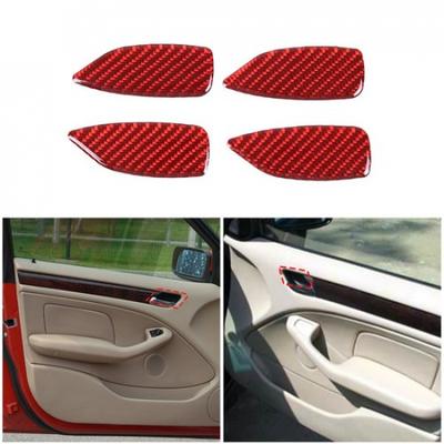 Red Carbon Fiber Inner Door Bowl Trim Sticker For BMW 3 Series E46 1998-2005